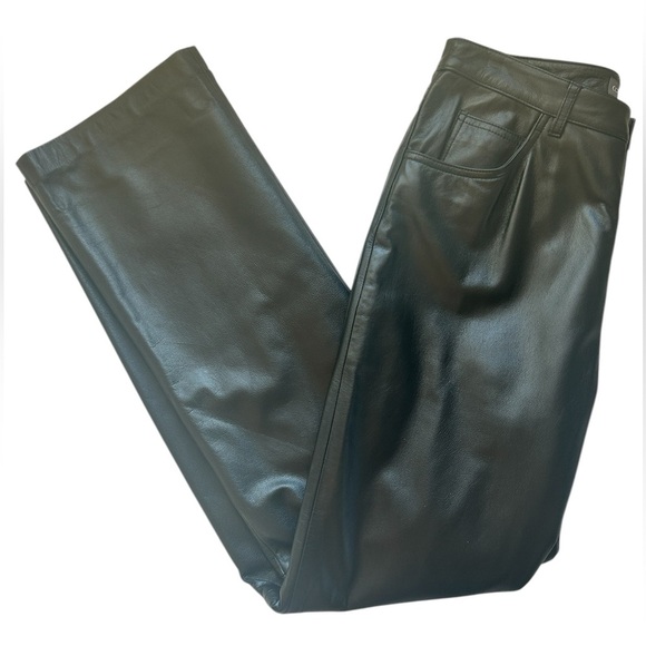 Copper Key Black Genuine Leather Straight Leg Pants Size 11 - Picture 2 of 9